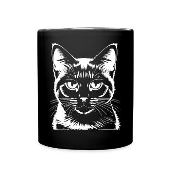 Drôle de chat Silhouette Cheeky Fun Cats - Mug uni - noir - Devant