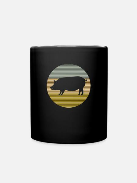 Schwein - Tasse einfarbig - Schwarz