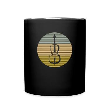 Geige - Tasse einfarbig - Schwarz - Vorne