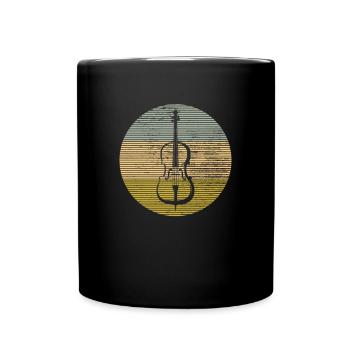Geige - Tasse einfarbig - Schwarz - Vorne