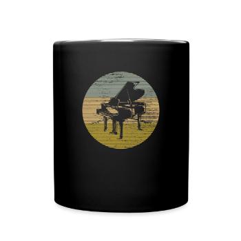 Klavier - Tasse einfarbig - Schwarz - Vorne