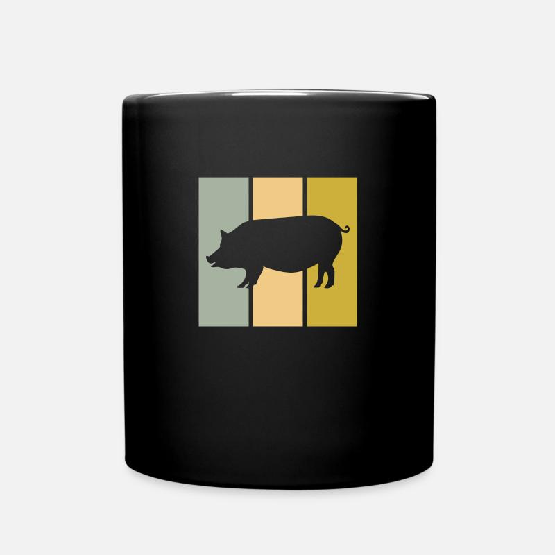 Schwein - Tasse einfarbig - Schwarz