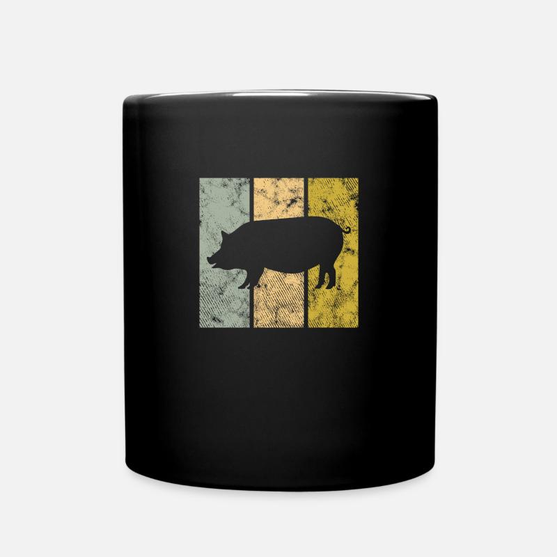 Schwein - Tasse einfarbig - Schwarz