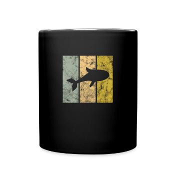 Fisch - Tasse einfarbig - Schwarz - Vorne
