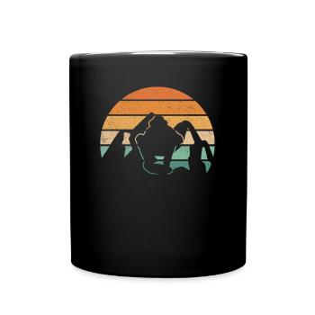 Goldwäscher Retro - Goldwaschen Goldschürfen - Tasse einfarbig - Schwarz - Vorne