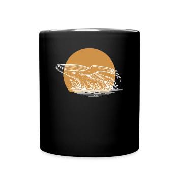 Lineart Blue Beluga Cetacea Cachalot Watcher - Full Colour Mug - black - Front