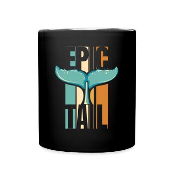 Béluga bleu à queue épique Cachalot - Mug uni - noir - Devant