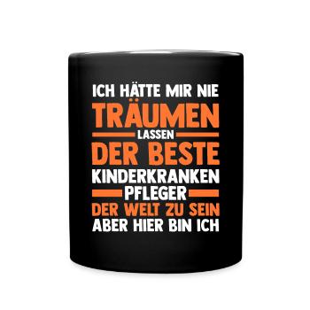 Pfleger Pflegekraft Kinderkrankenpfleger - Tasse einfarbig - Schwarz - Vorne