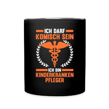 Pfleger Pflegekraft Kinderkrankenpfleger - Tasse einfarbig - Schwarz - Vorne