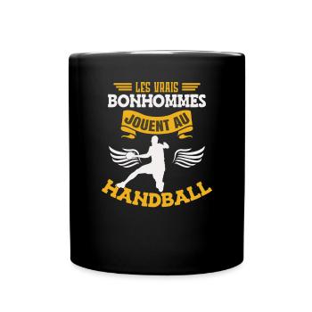 Les Vrais Bonhommes Jouent Au Handball - Mug uni - noir - Devant