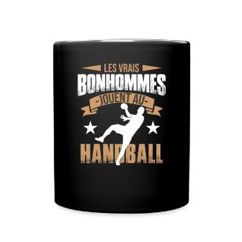Les Vrais Bonhommes Jouent Au Handball - Mug uni - noir - Devant