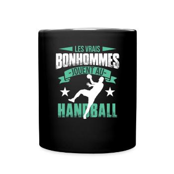 Les Vrais Bonhommes Jouent Au Handball - Mug uni - noir - Devant