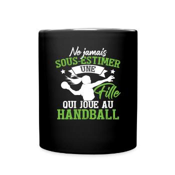 Fille Handball Drôle - Mug uni - noir - Devant