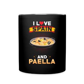 Paella Spanien Spanische Küche - Tasse einfarbig - Schwarz - Vorne