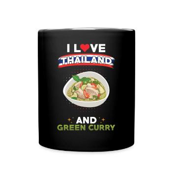 Green Curry Thailand Thai Cuisine - Full Colour Mug - black - Front