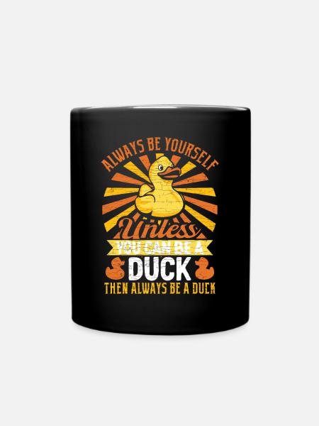Ente Gummiente - Tasse einfarbig - Schwarz