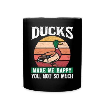 Ente Retro Entchen - Tasse einfarbig - Schwarz - Vorne