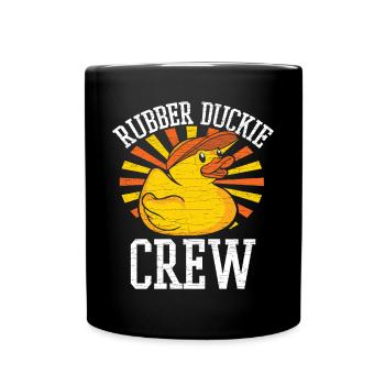 Badeente Quietscheente Gummiente - Tasse einfarbig - Schwarz - Vorne