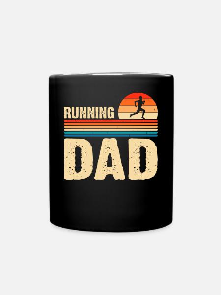 Laufen Läufer Papa - Tasse einfarbig - Schwarz