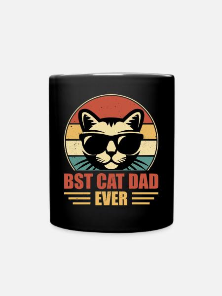 Katzen Papa Vater - Tasse einfarbig - Schwarz