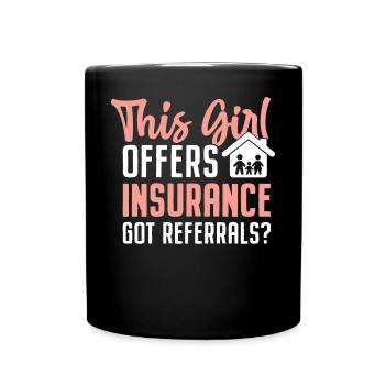 Funny insurance broker - Full Colour Mug - black - Front