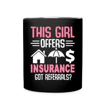 Funny insurance broker - Full Colour Mug - black - Front