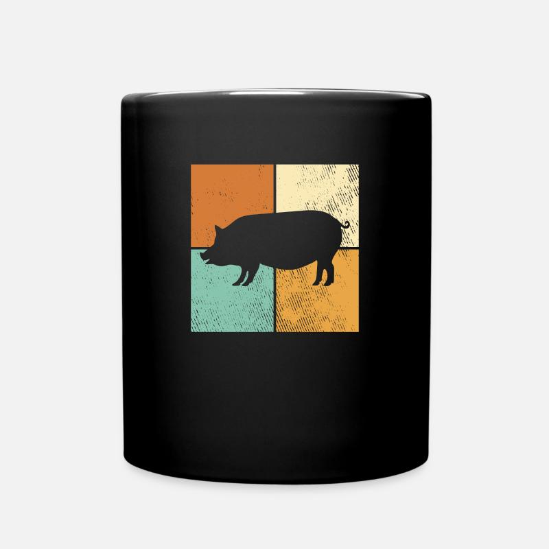 Schwein - Tasse einfarbig - Schwarz