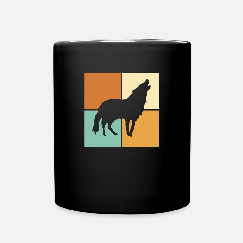 Wolf - Tasse einfarbig - Schwarz
