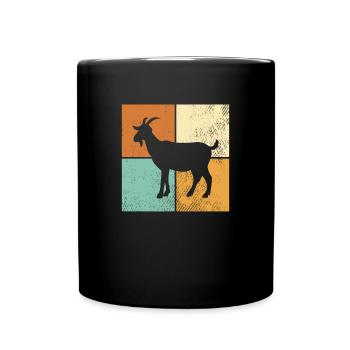 Ziege - Tasse einfarbig - Schwarz - Vorne