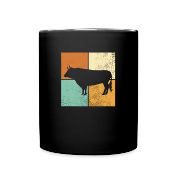 Stier - Tasse einfarbig - Schwarz - Vorne