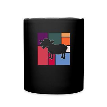 Schaf - Tasse einfarbig - Schwarz - Vorne