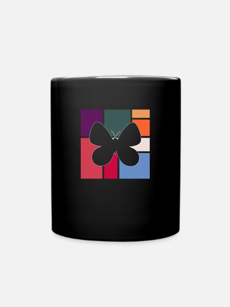 Schmetterling - Tasse einfarbig - Schwarz