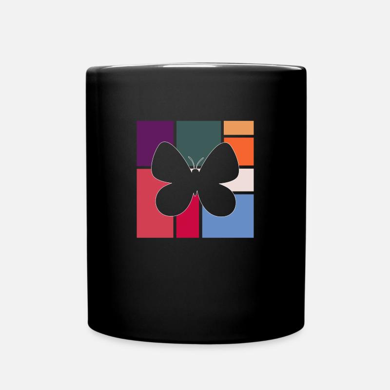 Schmetterling - Tasse einfarbig - Schwarz