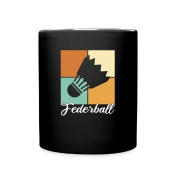 Federball - Tasse einfarbig - Schwarz - Vorne