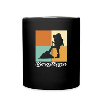 Bergsteigen - Tasse einfarbig - Schwarz - Vorne