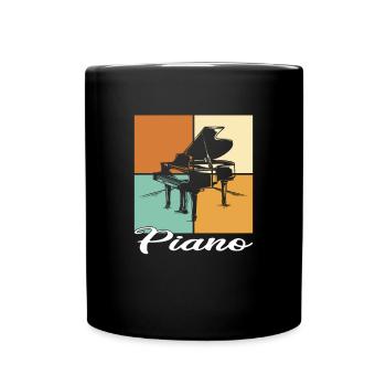 Klavier - Tasse einfarbig - Schwarz - Vorne