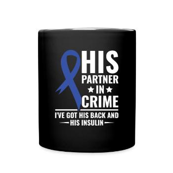 His Partner in Crime - I've got his back and his - Full Colour Mug - black - Front