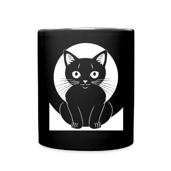 Drôle Chat Silhouette Effronté Fun Chats - Mug uni - noir - Devant