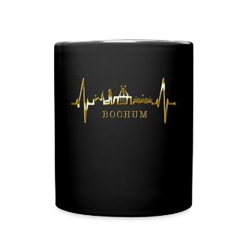Bochum Heartbeat Bochum Skyline Home Ruhrpott - Full Colour Mug - black - Front