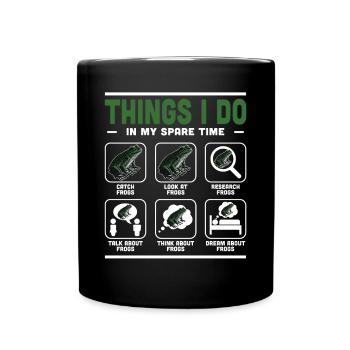 Funny Things I Do In My Spare Time Amphibian Frog - Full Colour Mug - black - Front