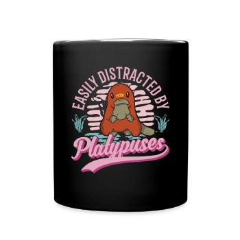 Easily distracted by Platypuse's platypus - Full Colour Mug - black - Front