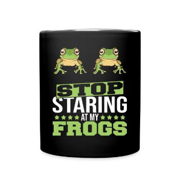 Toad Lover Amphibian Funny Arrête de regarder ma grenouille - Mug uni - noir - Devant