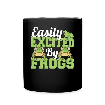 Herpetologist Amphibian Funny Easily Excited By Fr - Full Colour Mug - black - Front