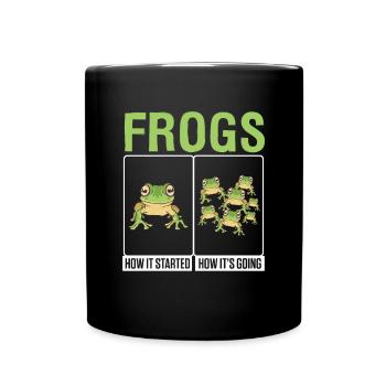 Funny Frogs How It Started How Its Going Amphibian - Tasse einfarbig - Schwarz - Vorne