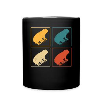 Frog Retro Toad Herpetologist Vintage - Full Colour Mug - black - Front