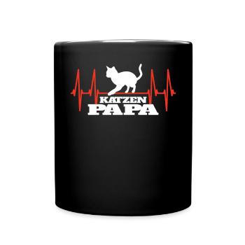 Katzenfreund, Katzenzubehör Geschenk - Tasse einfarbig - Schwarz - Vorne