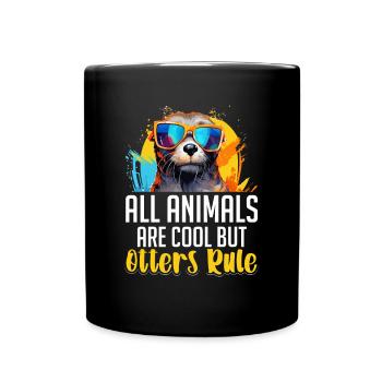 Otter Kids & Adult - Tous les animaux sont cool - Mug uni - noir - Devant