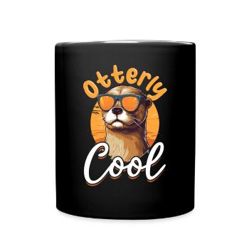 Otter Animal Kids & Adult - Otterly Cool - Tasse einfarbig - Schwarz - Vorne