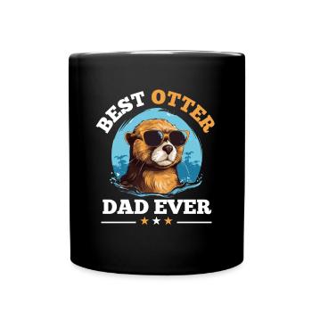 Otter Animal Kids & Adult - Best Otter Dad ever - Full Colour Mug - black - Front