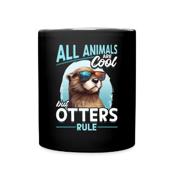 Otter Kids & Adult - Tous les animaux sont cool - Mug uni - noir - Devant